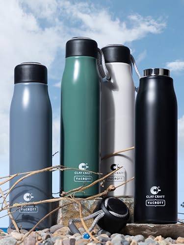 Image of CLAY CRAFT VACBOTT KITKAT Double Walled|18 Hours Hot and 24 Hour Cold Vacuum Insulated Flask Bottle|600ml, Water Bottles School|Office|Home|Gym|Travelling|BPA-Free|BIS Certified|1Year Limited Warranty