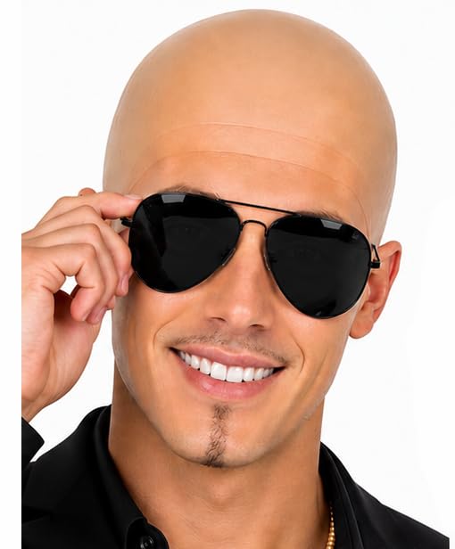 Adults Worldwide Music Icon Rapper Pop Star Bald Cap & Sunglasses Fancy Dress Costume Accessory Kit