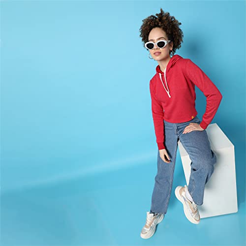 Image of PINACOLADA Women's Sweatshirt with Hoodie Regular Fit for Casual Wear | Cotton Blend Fabric | Hoodie Sweatshirt Crafted with Comfort Fit and High Performance for Everyday Wear