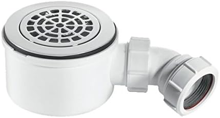 McAlpine ST90CPB-P-70 90mm Shallow Shower Trap Plated Brass Petal Shape, Chrome and White
