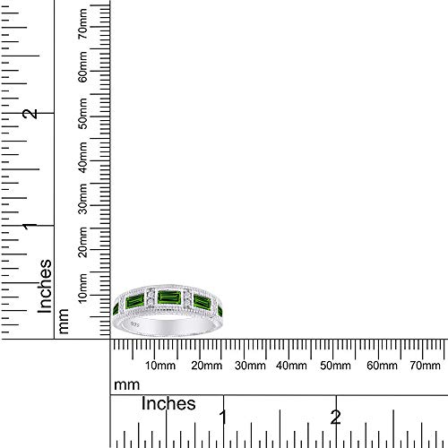 AFFY Emerald Shape Simulated CZ Eternity Band Ring in 14K White Gold Over Sterling Silver4