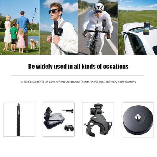 Image of Accessories Kit for Insta360 X5 / X4 Camera Mount Bundle with Magnetic Mount Carrying Case, Selfie Stick, Tripod, Chest Strap,Bike Clamp,Screen Protector Non-Slip Mounts for Insta 360 X5 / X4 60I