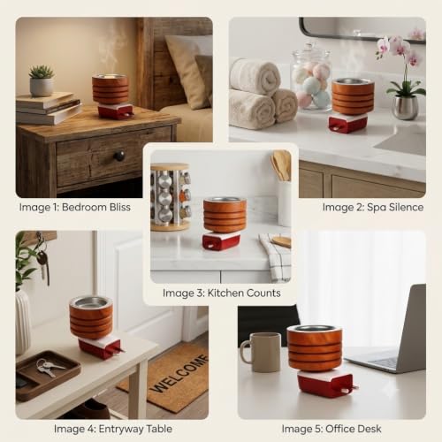 Image of Sheesham Wooden Kapoor Dani, Pooja Camphor Diffuser for Home Bakhoor Burner Puja Kapoor Dani Electric Kapoor Dani for puja Kapoor Machine Diffuser