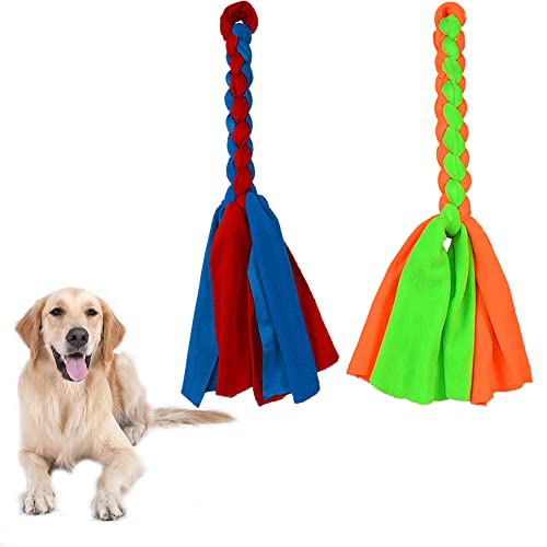 ASOCEA Dog Fleece Rope Toy 2-Pack for Tug & Chase