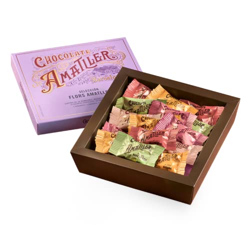 Chocolate Amatller - Chocolates Surtidos Flores Caja Selección bombones rellenos trufa 180g