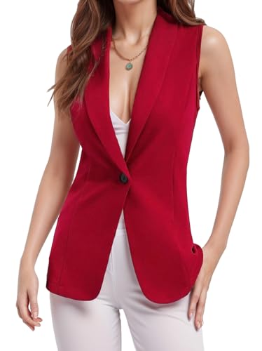 Women Blazer Jackets Sleeveless Cardigan Vests Open Front
