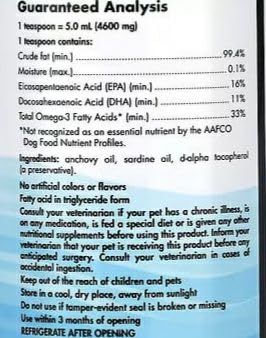 Omega-3 Pet, olio di pesce per gatti e cani di piccola taglia, 60 ml, non OGM, senza soia, senza glutine, 473 ml