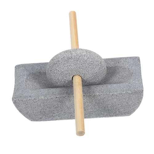 INOOMP 1 Set Antique Style Stone Grain Grinder Hand Crank with Handle for Grinding Coffee Beans Spices and Tea Leaves Traditional Craftsmanship and Compact Design