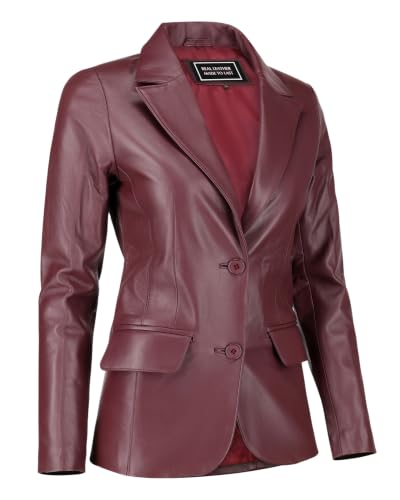 Image of Jild Classic Style Leather Blazer Women - Casual Coat Leather Jacket Women