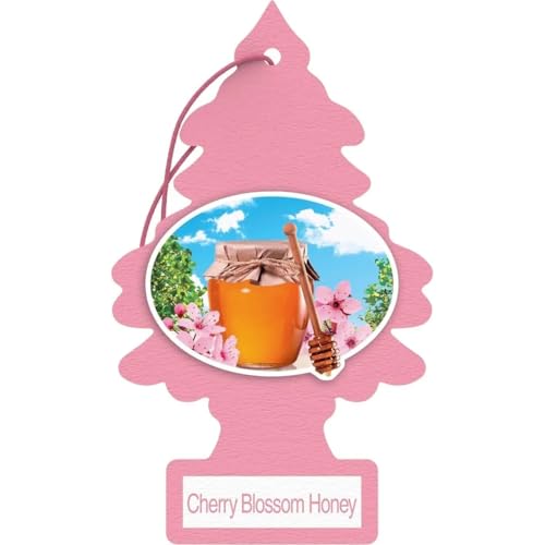 Image of LITTLE TREES Car Air Freshener | Hanging Paper Tree for Home or Car | Cherry Blossom Honey | 6 Pack
