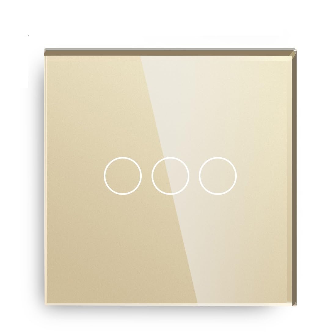 Touch Lichtschalter 1/2/3Gang Touch Lichtschalter 1/2Wege Licht Glasplatte 220V(3Gang Gold,2Way)