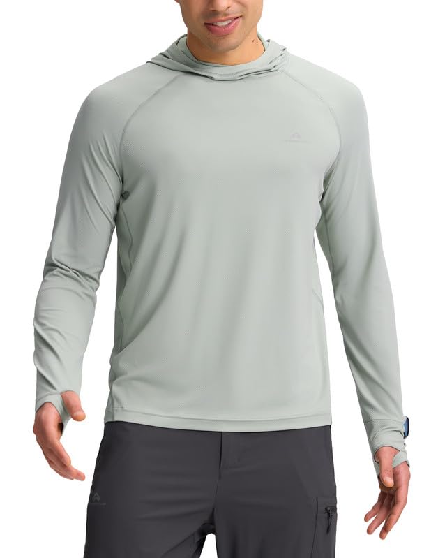 Pioneer Camp Sudadera con capucha UPF 50+ para hombre como camiseta de protección UV, secado rápido, para deportes acuáticos, pesca y verano, con diseño de agujero para el pulgar