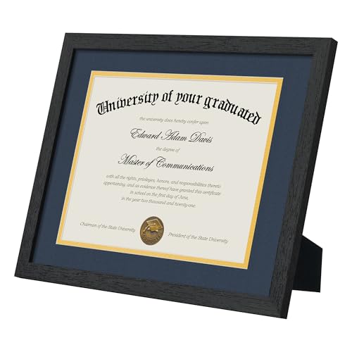 Image of upsimples Diploma Frame with HD Glass, 11x14 Black, 1 Pack