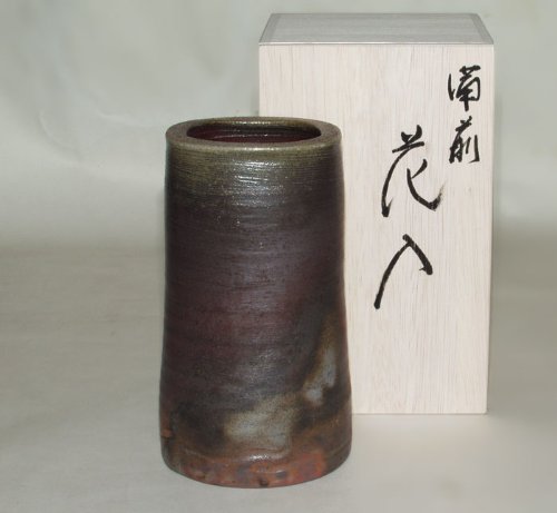 Amazon.co.jp: 備前焼 筒中花入（桟切) 【花器 花入 花瓶 花びん