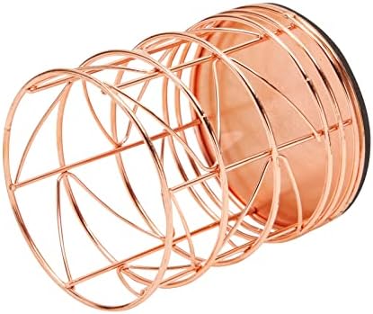 Juvale 2 Pack Rose Gold Pen Holder, Pencil Cup for Office Desk, Makeup Brush Organiser for Vanity Countertop (10.2 cm)