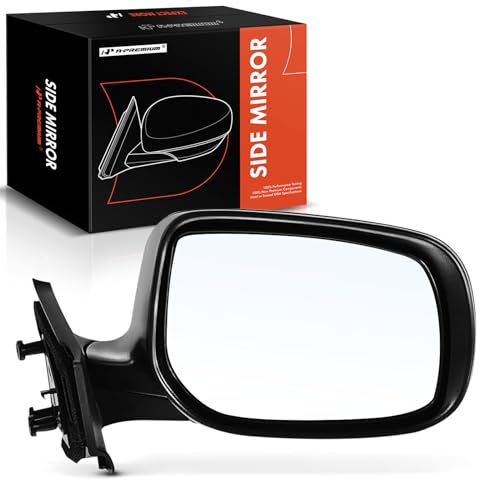 A-Premium Passenger Side Manual Door Mirror - Compatible with Toyota Yaris 2006-2011 - Non-Heated Manual Folding Black Outside Rear View Mirror - Replace# 8791052670