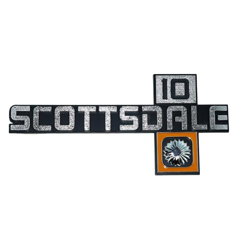 Image of 2Pc Set 81-88 Chevy Scottsdale 10 Emblem 3D Badge Nameplate Truck Square Body Front Fender 14051848 PR Pickup Trucks Replacement for Scottsdale (Silver)