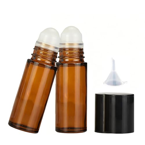 1.7oz Large Amber Glass Roller Bottles Refillable – Roll On