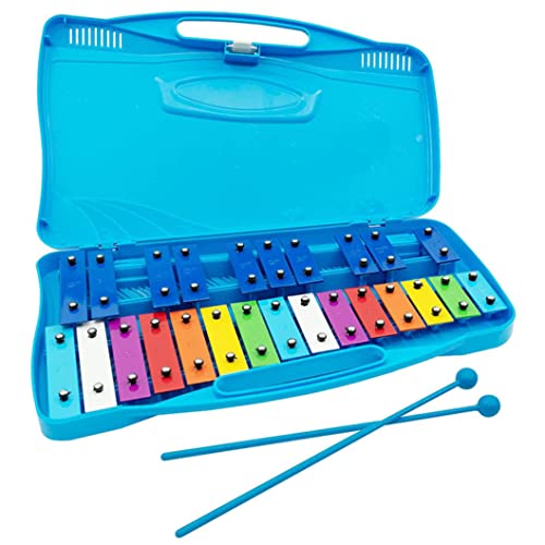 Vibráfono, xilófono de 25 notas con mazos Instrumento de percusión musical cromática Glockenspiel, instrumento musical, azul