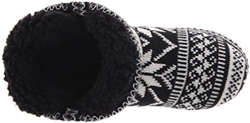 Muk Luks Women's Amira Short Slipper Bootie, Black/White, L (9/10) | Image 4