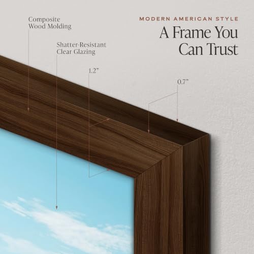 Image of Americanflat 20x30 Poster Frame - Walnut Engineered Wood with Polished Plexiglass - Wide Picture Frame for Vertical or Horizontal Wall Display - Epic Collection - Walnut