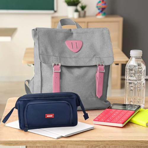 Image of Large Capacity Pencil Case Big Pencil Pouch Special Aesthetic School Pen Bag for Girls Teen Nurse Adults Kids Soft Organizer With Zipper Cute Travel Pencil Pouches Estuche Para Lapices Blue
