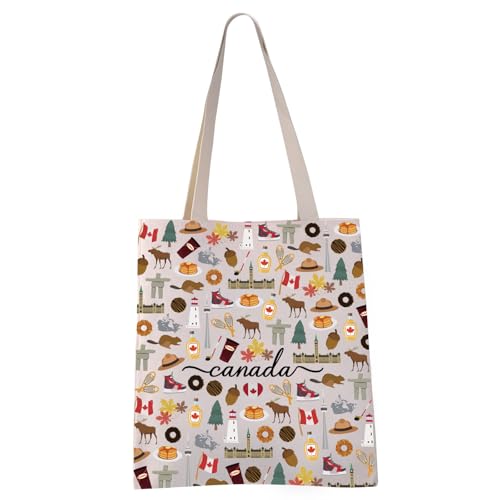 VAMSII Canada Travel Tote Bag Canada Souvenir Gifts Canada Travel Merchandise Gift (Canada tote)