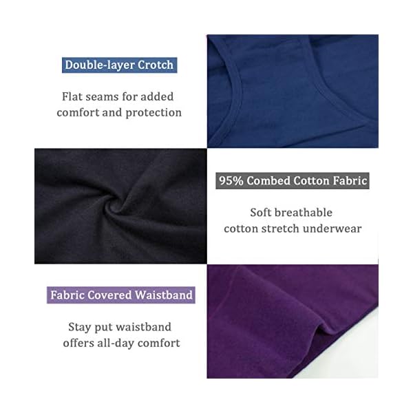 wirarpa Women's Underwear High Waisted Ladies Cotton Panties Soft Full Coverage Briefs 5 Pack - Image 5