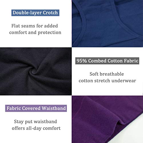 Image of wirarpa Women's Cotton Underwear High Waist Full Coverage Brief Panty Multipack