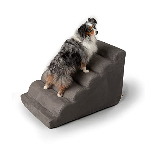 Snoozer Scalloped Pet Stairs, Large, Anthracite