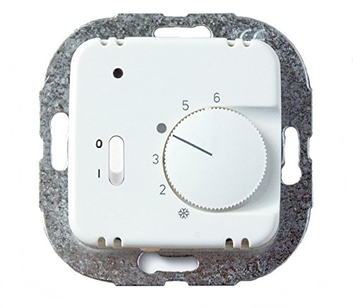 Raumtemperaturregler 230V mit Ein/Aus-Schalter, alpinweiß - passend für Busch-Jaeger Reflex SI, Si Linear und Duro 2000