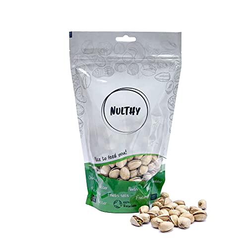 NULTHY 500g - Pistacho con Cáscara Natural, Sin Sal, Origen España, Frutos Secos Crudos, Vegano