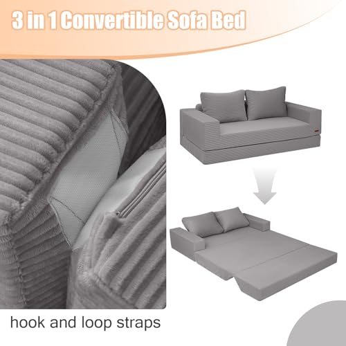 Image of COMAX Convertible Sofa Bed, Futon Sofa Bed, Folding Boneless Couches