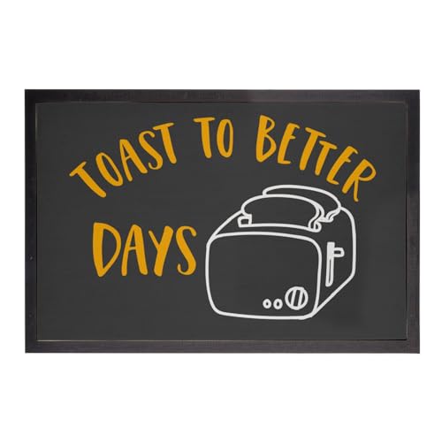 Paillasson noir Fabulous tapis entrée humour toast 75x50cm décoration petit déjeuner