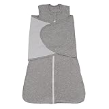 ZIGJOY Baby Schlafsack Baby Wickeldecke für Neugeborene DREI-Wege-Reißverschluss Übergangsschlafsack atmungsaktive Baby Pucksack für Säuglinge 6-12 Monate Grau