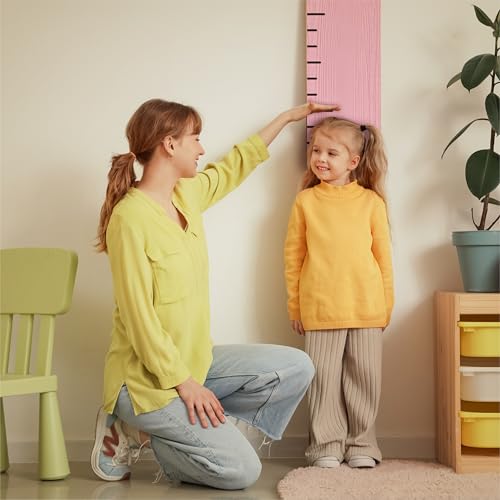 Personalized Kids Growth Chart Wooden Height Ruler for Wall – Custom Name Baby Growth Chart, Nursery Wall Decor, 2-Piece Easy Install, 3 Widths (3.5\", 4.5\", 5.5\"), 10 Colors & Fonts
