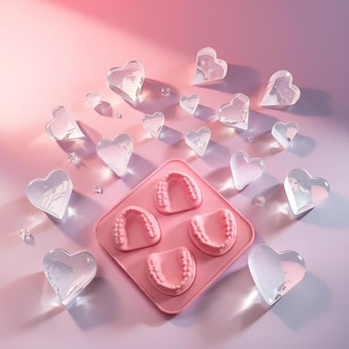 Molde para cubitos de hielo de silicona forma dientes 2 pzas miniatura 5