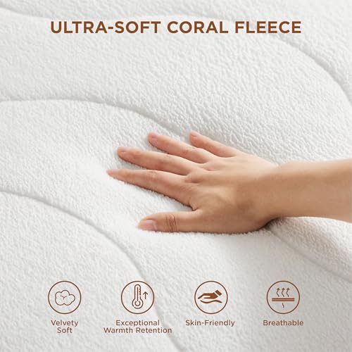 Bedsure Heated Mattress Pad Twin XL- Bed Warmer with Memory & Preheat Functions, 12-Hour Auto Off & 10 Heat Settings, Single Controller, Coral Fleece Electric Mattress Pad Twin XL, 39"x80"