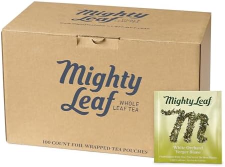 Mighty Leaf White Orchard White Tea - Foil-Wrapped - 100 Count Pouches