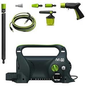 AVA GO P55 Pressure Washer L, 140 Bar (max), 450 l/h, 2000 W, 10m Steel-Reinforced Pressure Hose, Zoom Lance, Premium Foam Cannon, Zero Force Gun - Jet washer for car cleaning