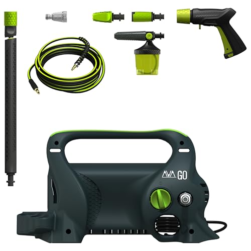 AVA GO P55 Pressure Washer L, 140 Bar (max), 450 l/h, 2000 W, 10m Steel-Reinforced Pressure Hose, Zoom Lance, Premium Foam Cannon, Zero Force Gun - Jet washer for car cleaning