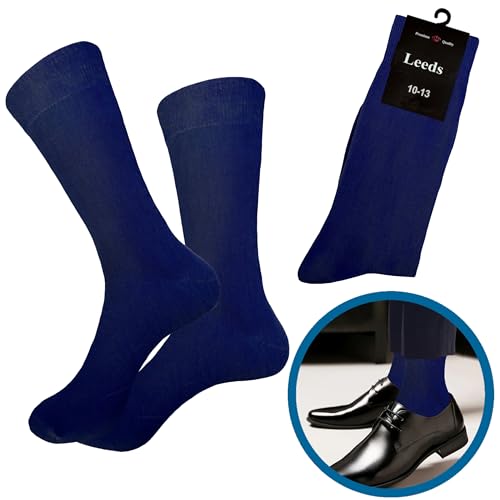 Dress Socks Natural Cotton 12 Pairs SOLID NAVY BLUE COLOR Formal Socks 10-132
