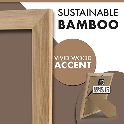 Maganda - Collage Picture Frames [8X10/5X7/4X6In] - 4 Sustainable Photo Frames Collage For Wall Decor - Shatterproof Plexiglass Photo Collage - Premium Bamboo Wall Frames Collage Set #TOP3