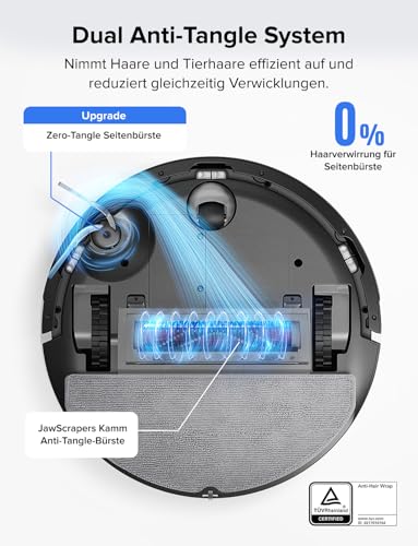 roborock Q7 L5 Saugroboter, Dual Anti-Tangle System, 8.000 Pa HyperForce Saugkraft, Präzise Navigation, Smart No-Go Zone, Einstiegsleistung, Perfekt für Haustierbesitzer (Schwarz) 4