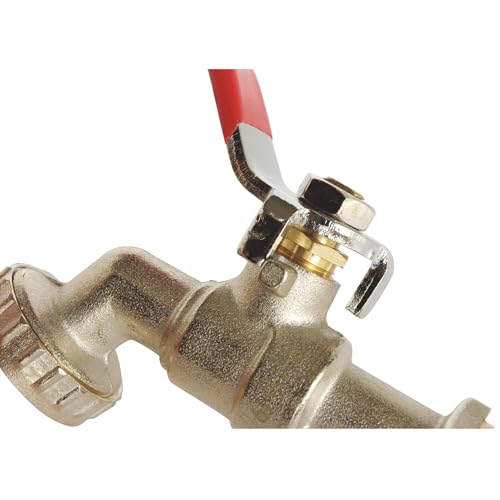 Somatherm Per Voi - Rubinetto Di Irrigazione Sfera - Maniglia In Acciaio Piatto - Ghiandola - Arrivo Uniclic 15/21 20/27 - Finitura Nichel - 6