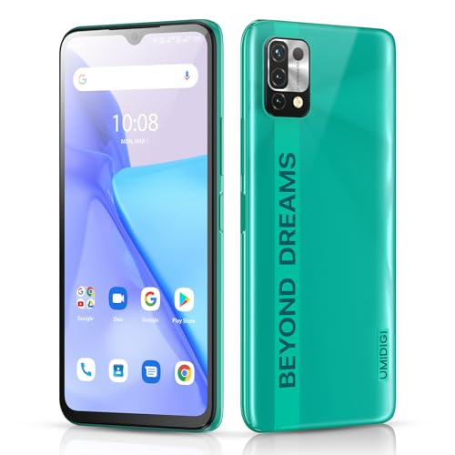 Image of UMIDIGI Unlocked Cell Phone, Power 5 Smartphone 4+128GB, Helio G25 Octa-Core 6150mAh, 6.53 HD Display Phones with 16MP+8MP Camera, 4G Dual SIM, Infrared Thermometer and Fingerprint&AI Face Unlock