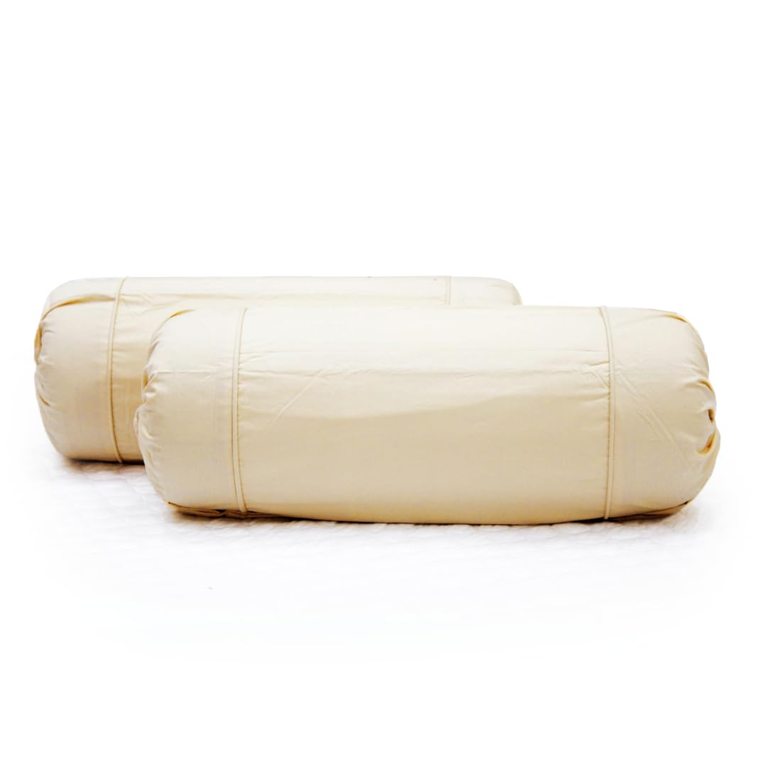 Cotton 210 TC Cylinder Long Bolster Cover with Drawstring Closure Soft Breathable Durable Machine Washable Bolster Cover Use for Sofa Bed and Home Décor Beige, Set of 2, 15 inch x 30 inch-image-44