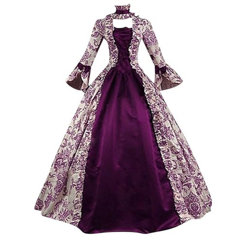 KBOPLEMQ Disfraz gótico medieval para mujer, renacentista victoriano, vestido de princesa barroco, rococó, ropa de lolita rococó, ropa de reina, elegante, vestido de noche, vestido de cóctel, vestido