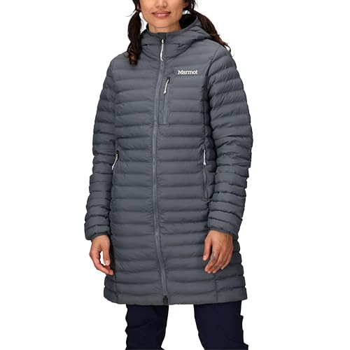 Marmot Veste Echo Featherless Long pour Femme - Manteau Matelassé Noir