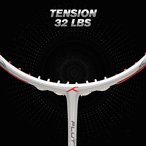 Image of Hundred Flutter S CTRL Carbon Fibre Strung Badminton Racket with Full Racket Cover for Intermediate Players